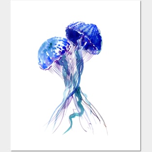 JellyFish, Blue Aqua decor Posters and Art